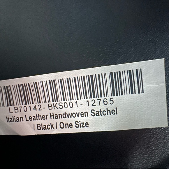 Quince Italian Leather Handwoven Satchel Black NWOT - Picture 15 of 16